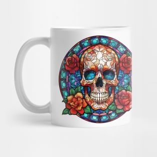 Stained Glass Floral Skull #5 Mug